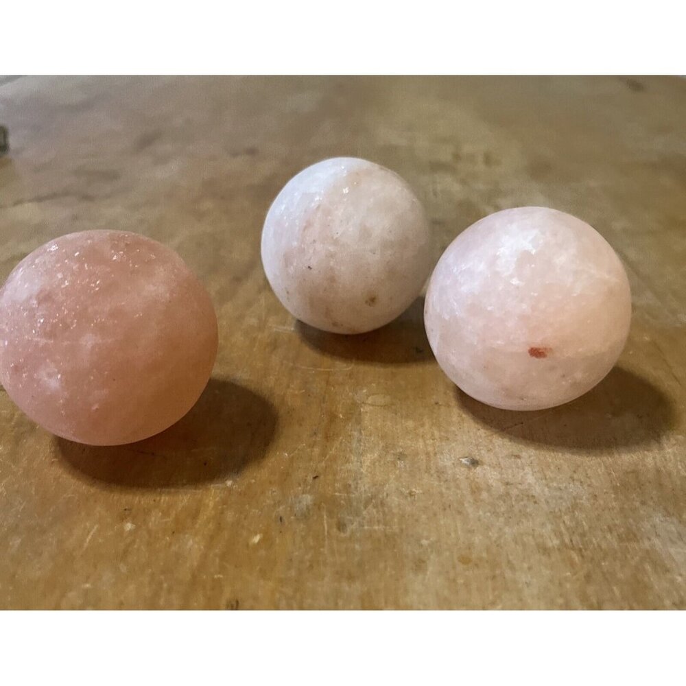 3 Pure Himalayan Salt Round Ball MASSAGE STONE Helps To Relax Muscles!!!